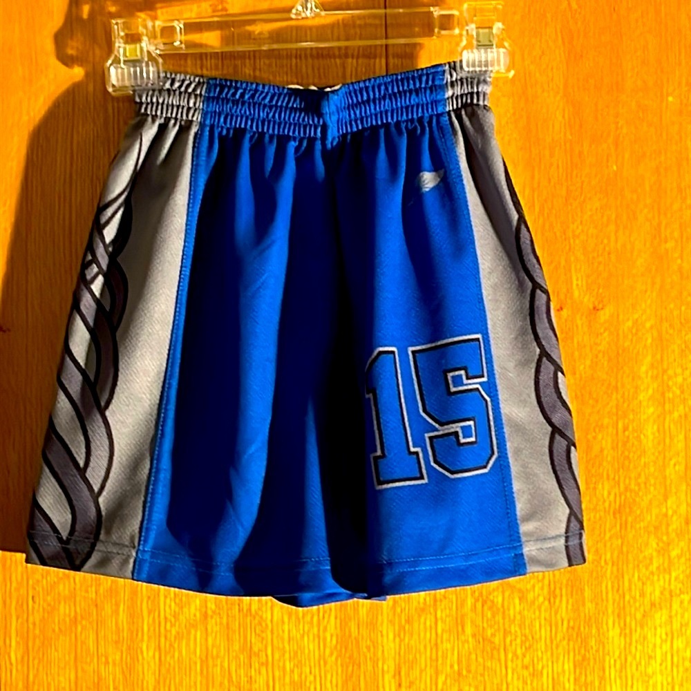 Blue mesh Dynamic team sports shorts elastic drawstring waist size M girls EUC